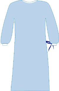 Халат хирургический не стерильный, рукав резинка, длинна 110см,пл.25 (код 6853)